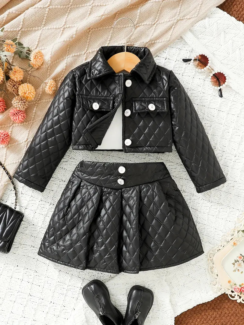 2 piece Quilted Skirt Set – Just For Babes