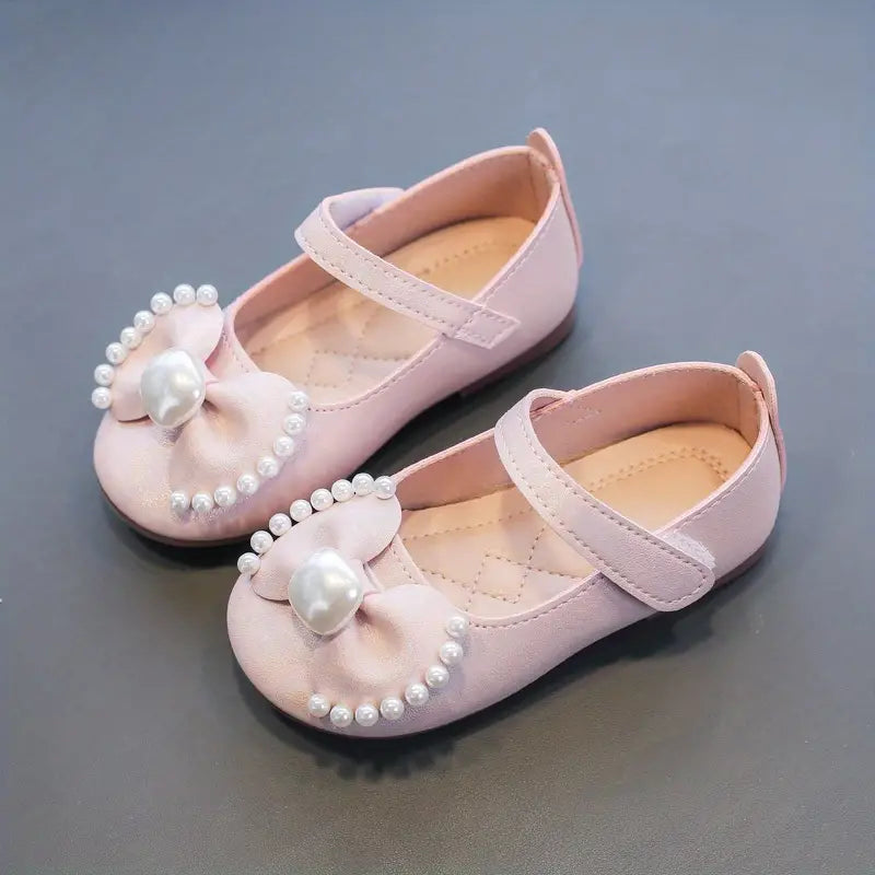 Toddler White Bow Mary Jane Slippers