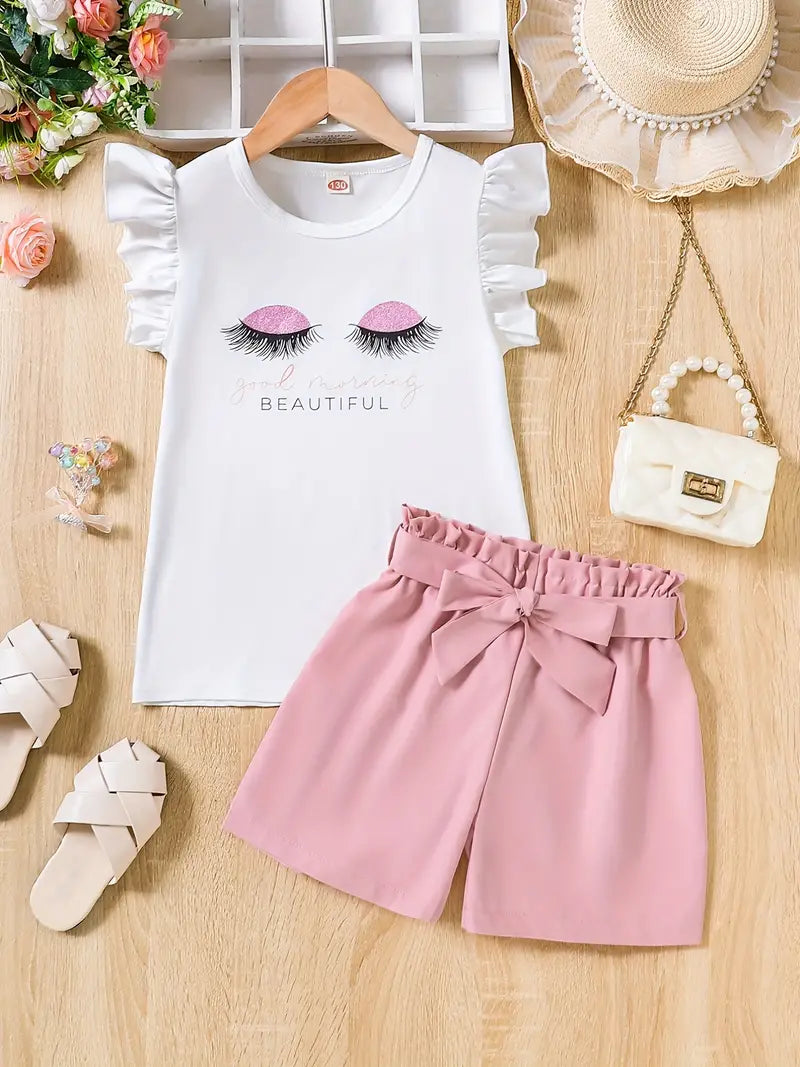 Glitter Lashes 2 Piece Shorts Set