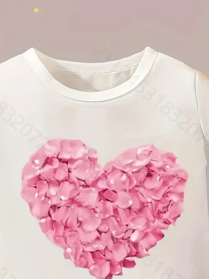 Floral Pin Heart 2 Piece Skirt Set
