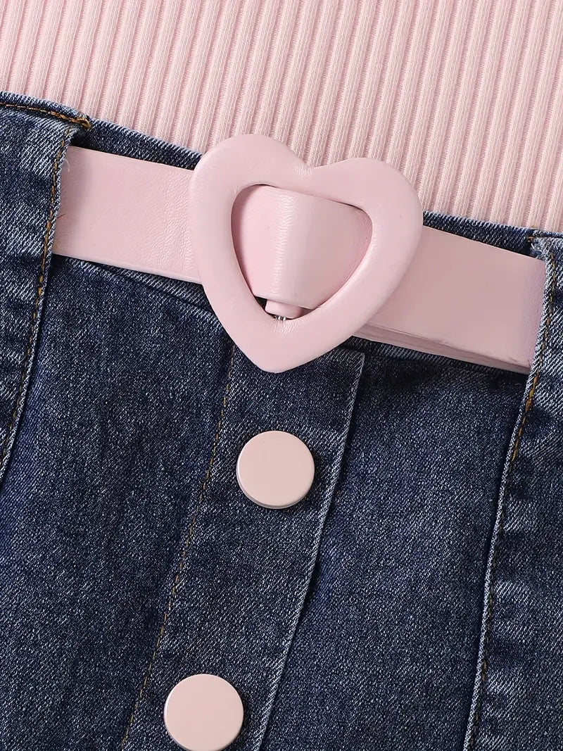 Simple But Sweet 2 Pcs. Denim Skirt Set