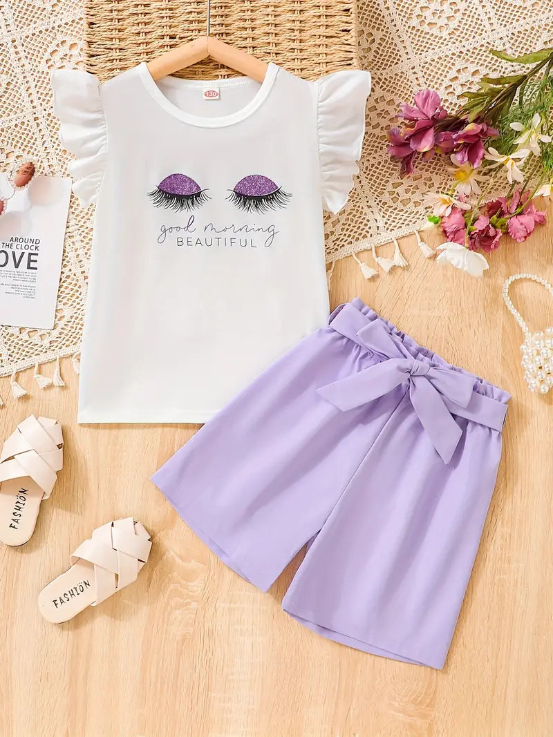 Glitter Lashes 2 Piece Shorts Set