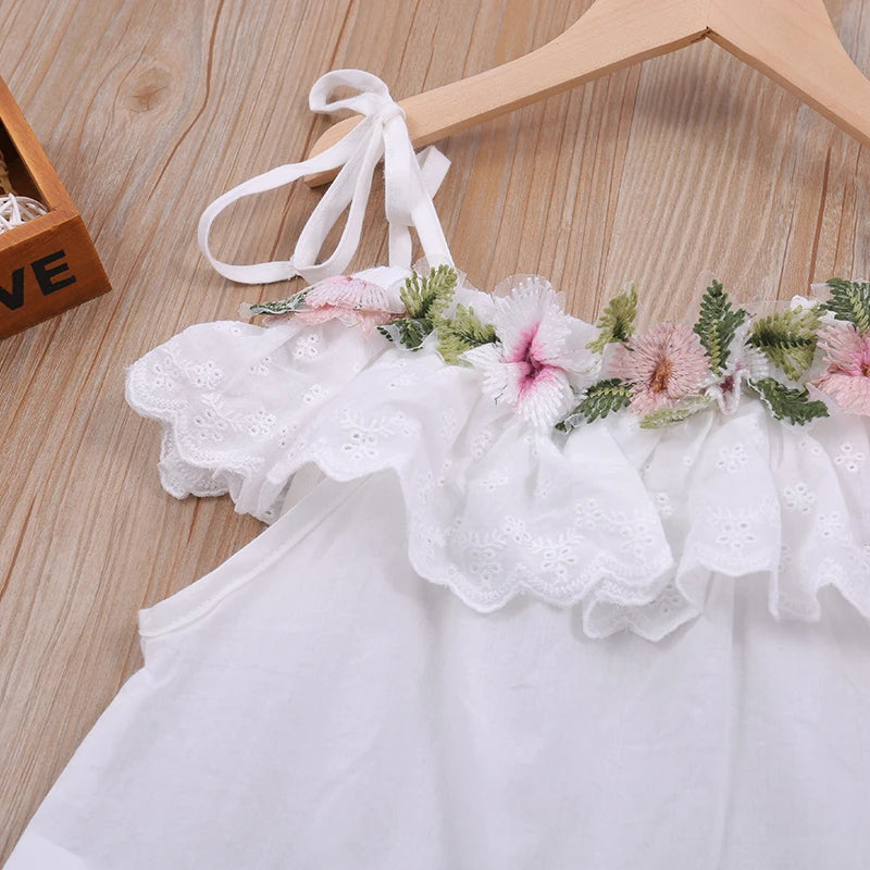 Flower Destructed Shorts Set
