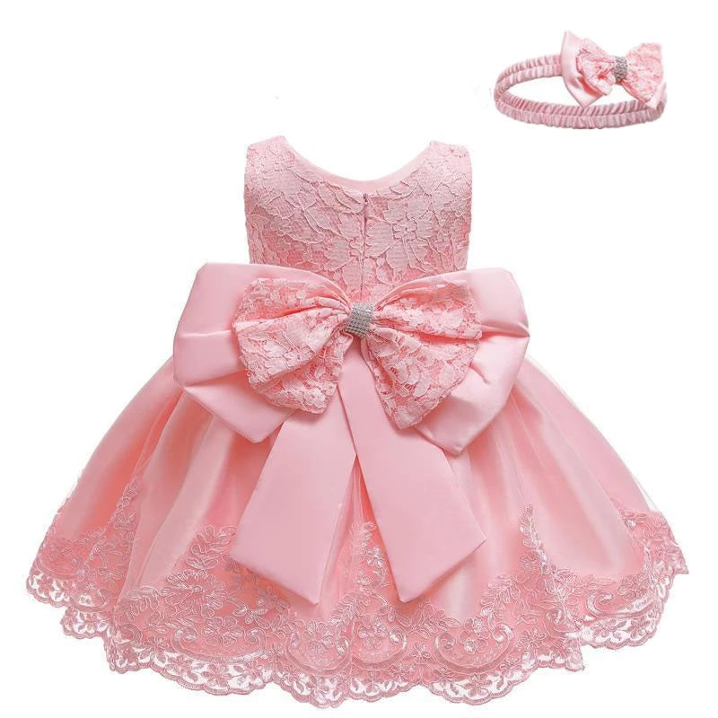 Lace Embrodered Infant Party Dress