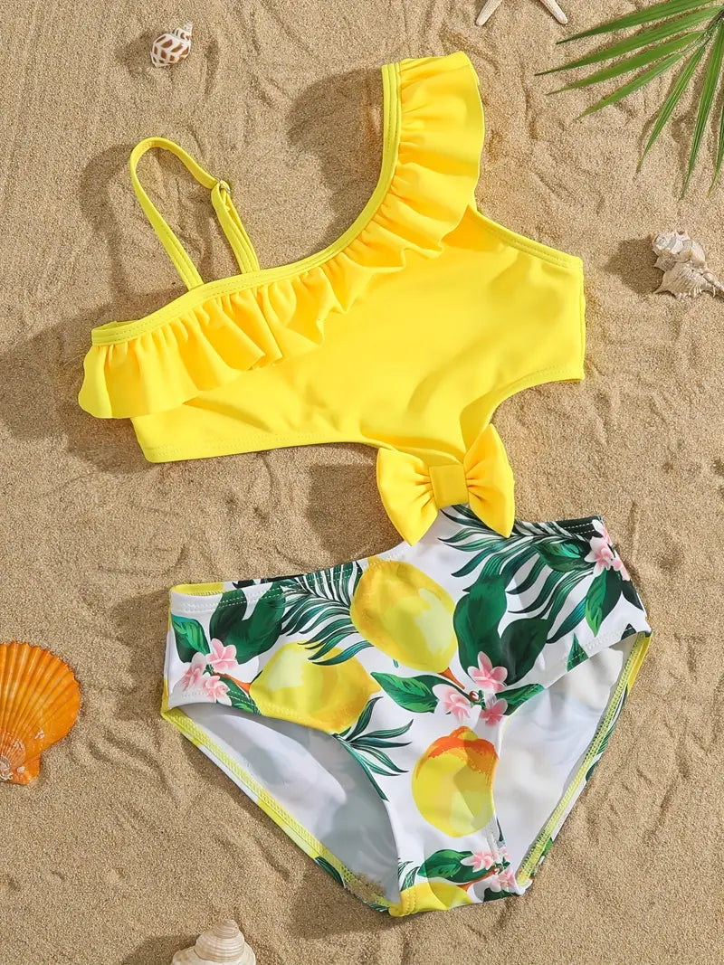Yellow bathing sales suit two piece