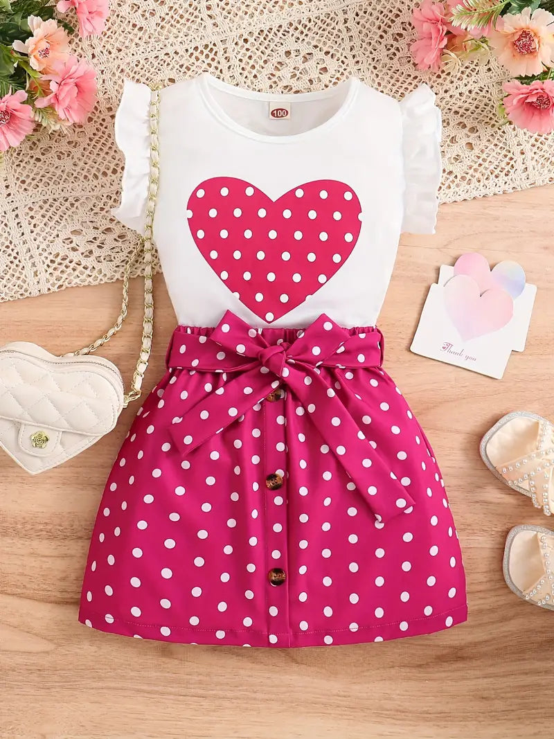 Polka Dot 2 Pcs Skirt Set
