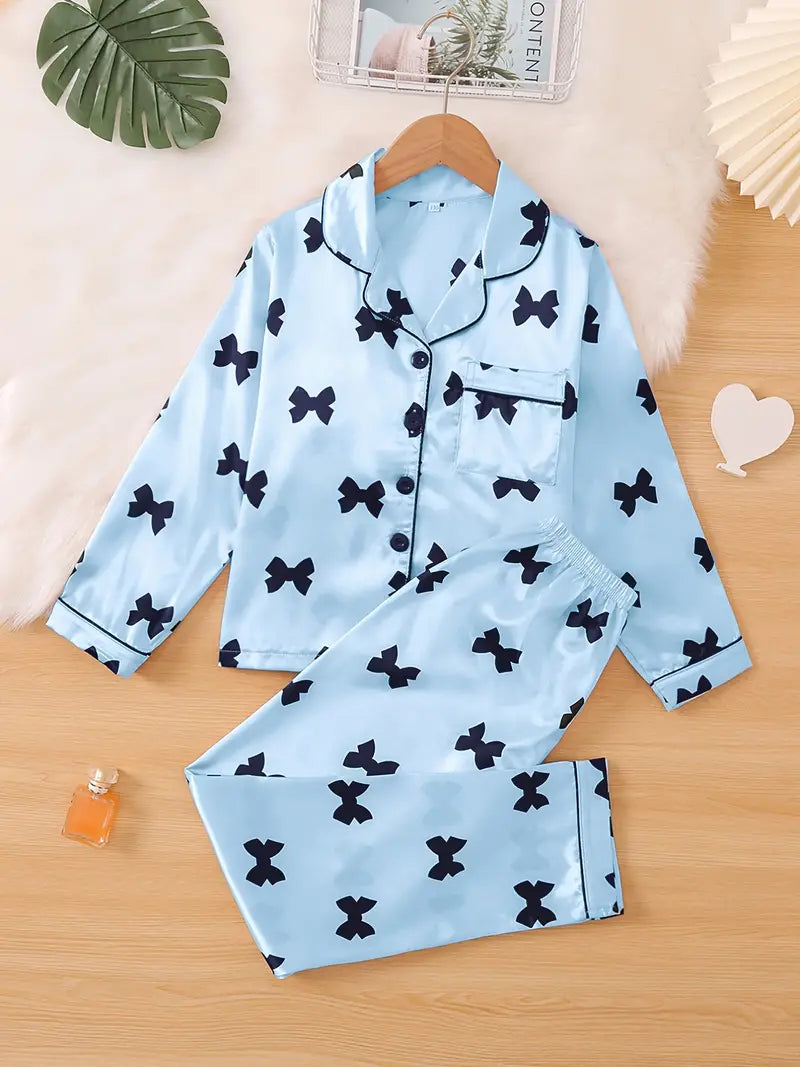 Pink Silk Bows Pajamas