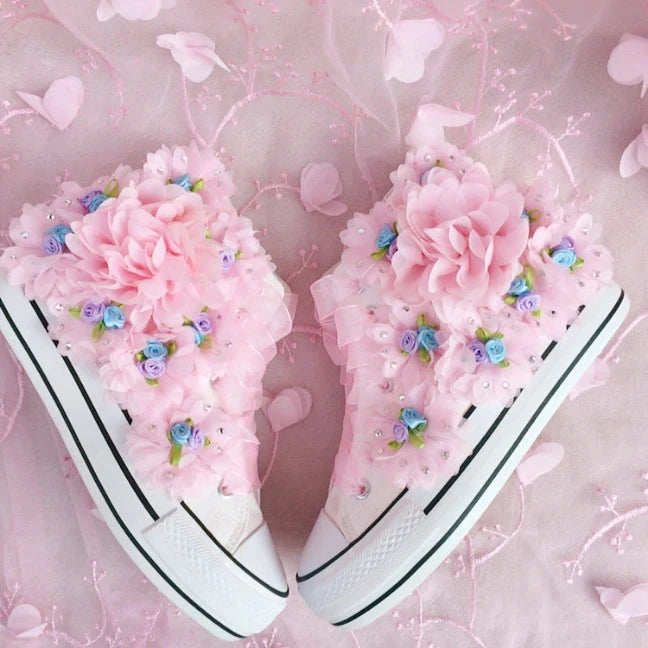 Playful Pink Floral Sneakers