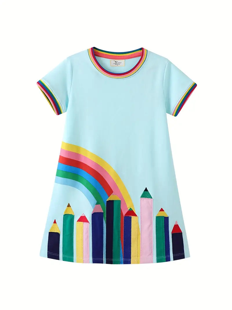 Back-To-School Rainbow Color Pencil Dress