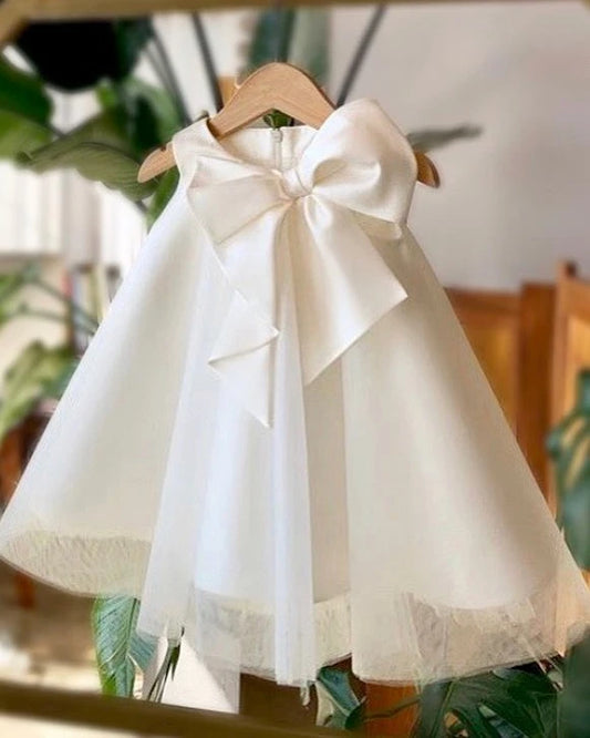 Elegant Satin Bow Dress