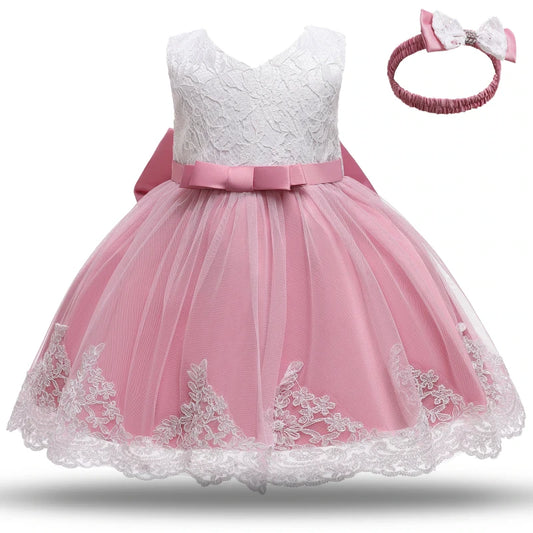 Lace Embrodered Infant Party Dress