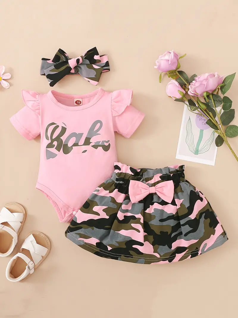 Pink Camo Baby 2 Pcs. Skirt Set