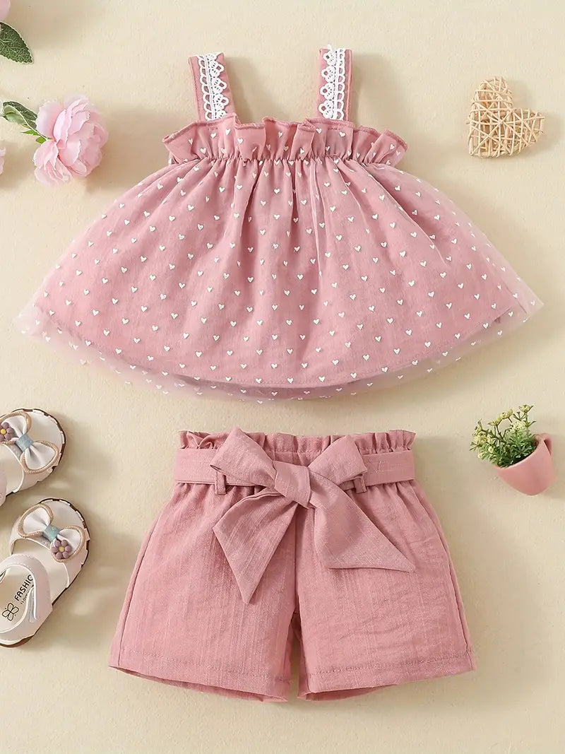 Oh So Cute Baby 2 Pcs Pink Short Set